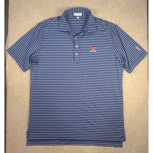 Peter Millar Summer Comfort Polo L 123rd U.S. Open LACC Golf Stripe Logo